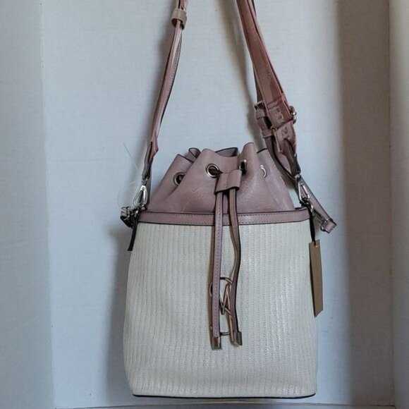 Steve Madden Bag Pink BMayor Raffia Crossbody Shoulder Handbag Tote WOMEN'S - Picture 15 of 16